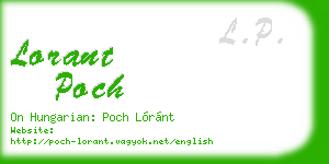 lorant poch business card